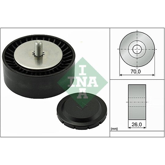 532 0553 10 Deflection/Guide Pulley, v-ribbed belt