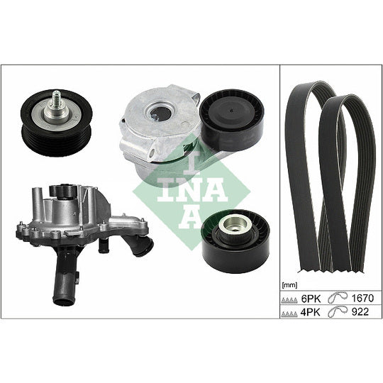529 0301 30 Water Pump + V-Ribbed Belt Set