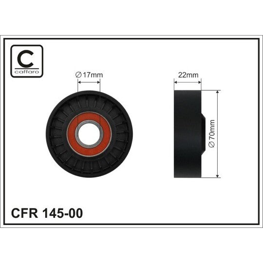 145-00 Tensioner Pulley, v-ribbed belt