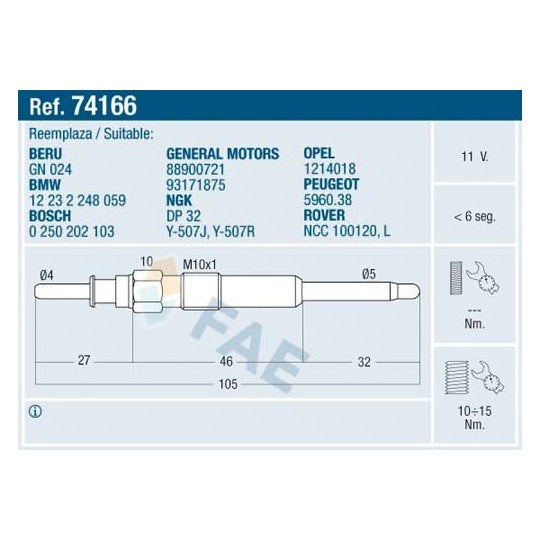 74166 Glow Plug