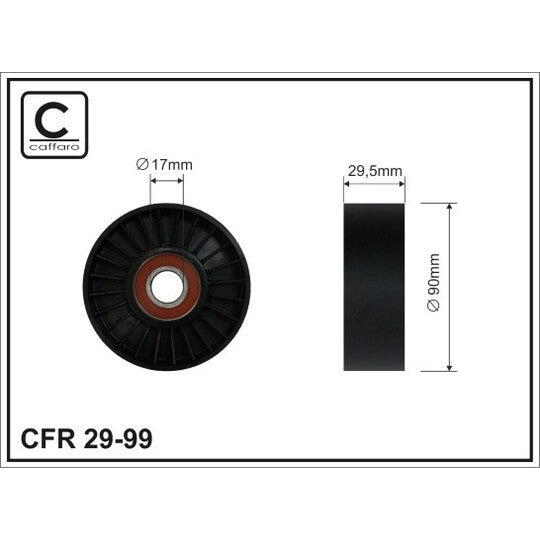 29-99 Deflection/Guide Pulley, v-ribbed belt
