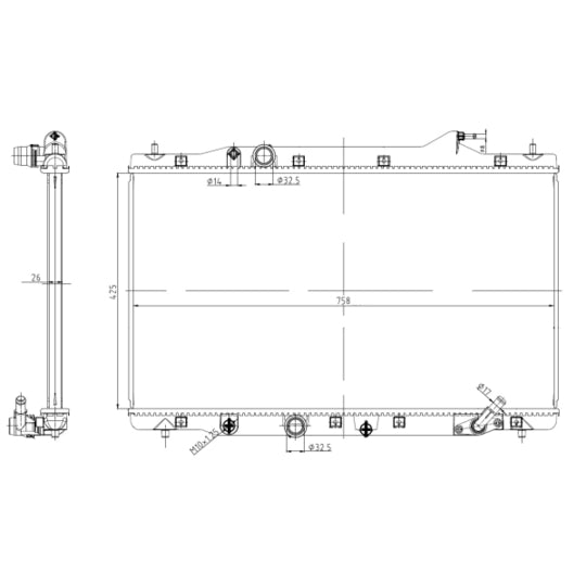 550040 Radiator, engine cooling