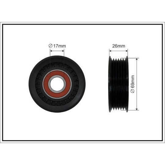 84-98 Tensioner Pulley, v-ribbed belt