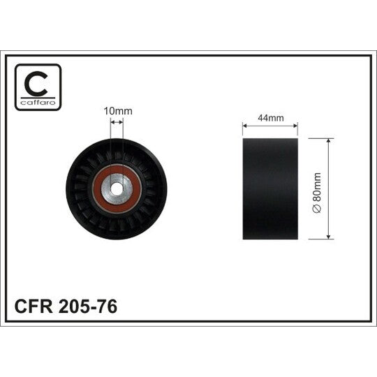 205-76 Deflection/Guide Pulley, v-ribbed belt