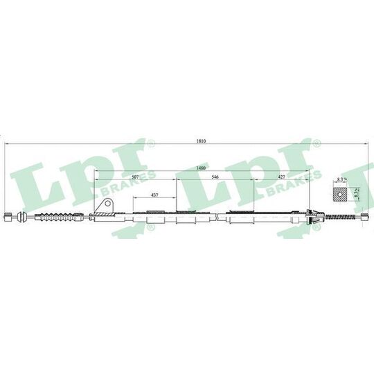 C0851B Cable, parking brake