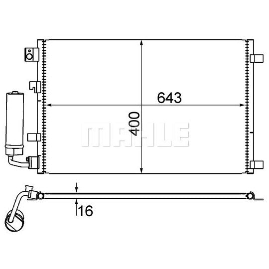 AC 604 001S Condenser, air conditioning