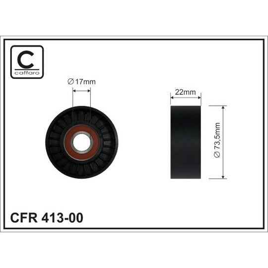 413-00 Tensioner Pulley, v-ribbed belt