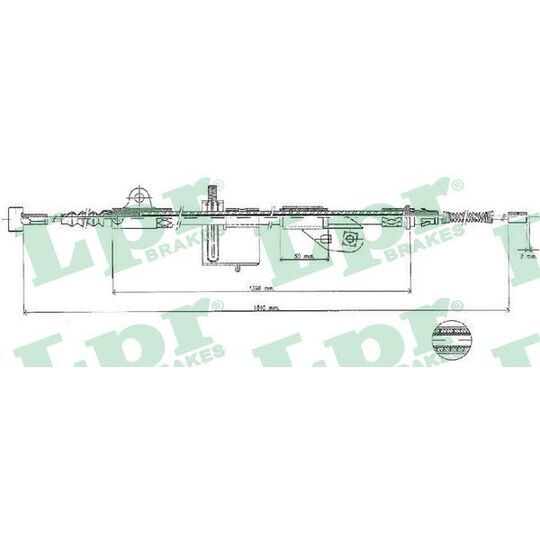 C0502B Cable, parking brake