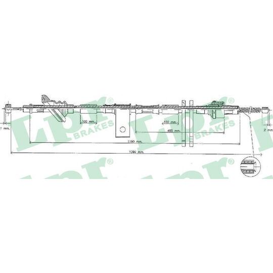 C0833B Cable, parking brake