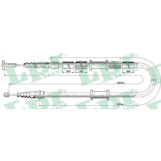 C0341B Cable, parking brake