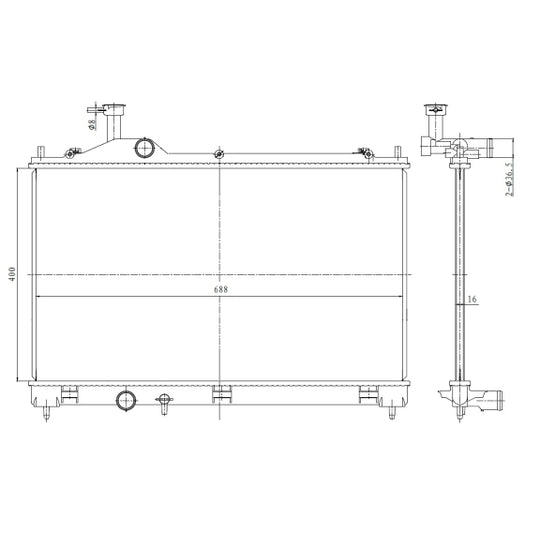 550025 Radiator, engine cooling