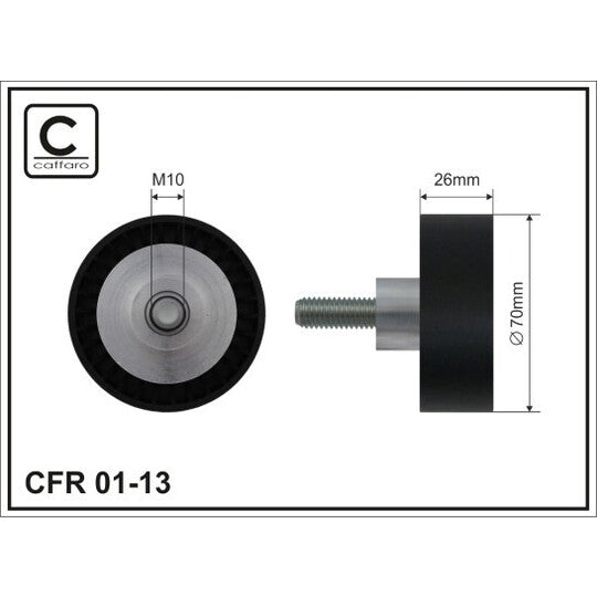 01-13 Deflection/Guide Pulley, v-ribbed belt
