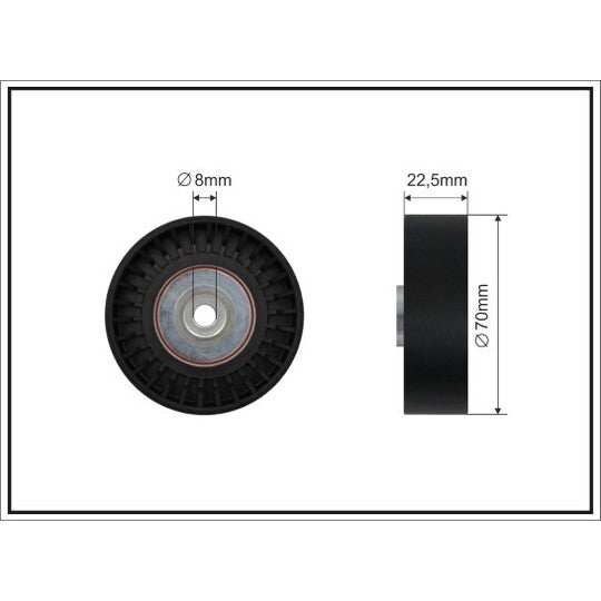 06-98 Deflection/Guide Pulley, v-ribbed belt