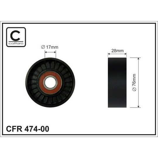 474-00 Tensioner Pulley, v-ribbed belt
