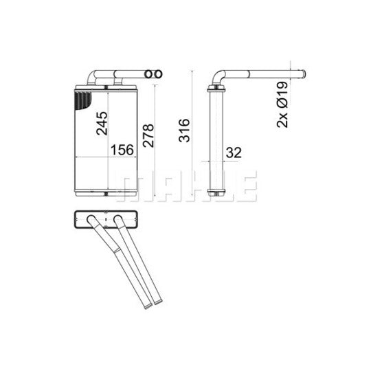 AH 268 000S Heat Exchanger, interior heating