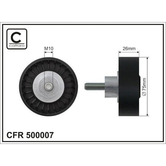 500007 Deflection/Guide Pulley, v-ribbed belt