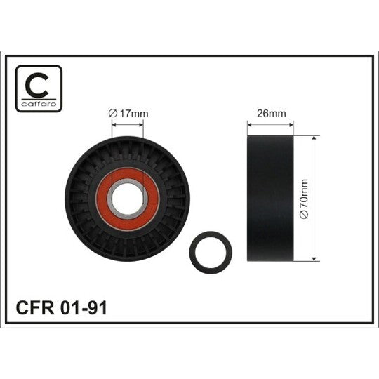 01-91 Tensioner Pulley, v-ribbed belt