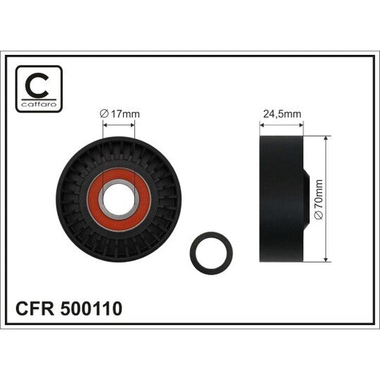 500110 Tensioner Pulley, v-ribbed belt