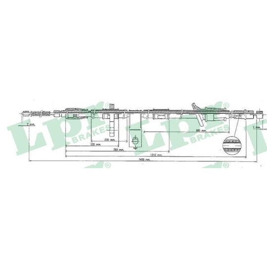 C0321B Cable, parking brake