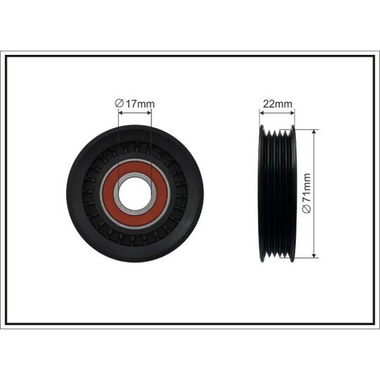 256-00 Tensioner Pulley, v-ribbed belt