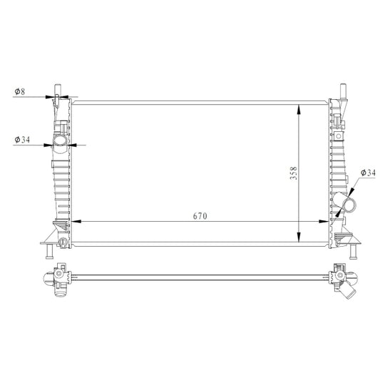 550014 Radiator, engine cooling