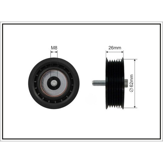 317-00 Deflection/Guide Pulley, v-ribbed belt