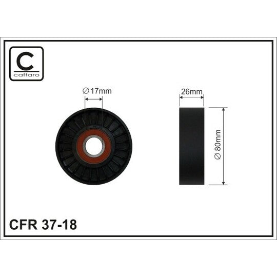 37-18 Tensioner Pulley, v-ribbed belt