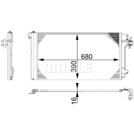 AC 672 000S Condenser, air conditioning