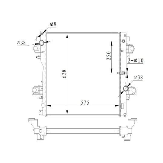 550018 Radiator, engine cooling