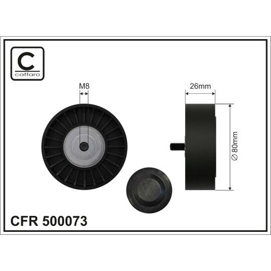 500073 Tensioner Pulley, v-ribbed belt