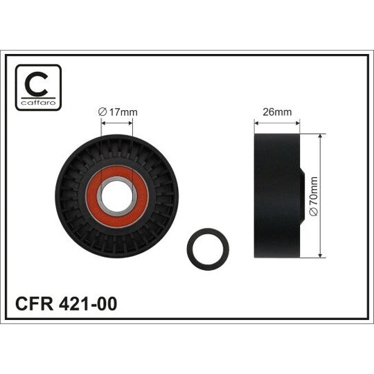 421-00 Tensioner Pulley, v-ribbed belt