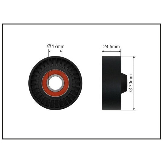 341-00 Deflection/Guide Pulley, v-ribbed belt