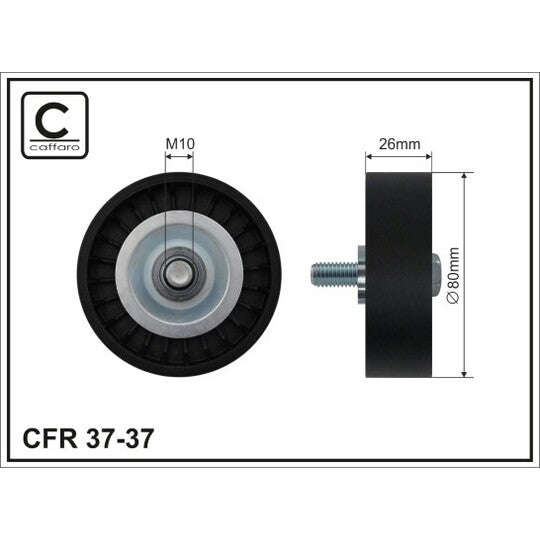 37-37 Deflection/Guide Pulley, v-ribbed belt