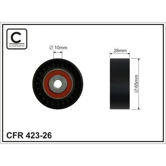 423-26 Deflection/Guide Pulley, v-ribbed belt