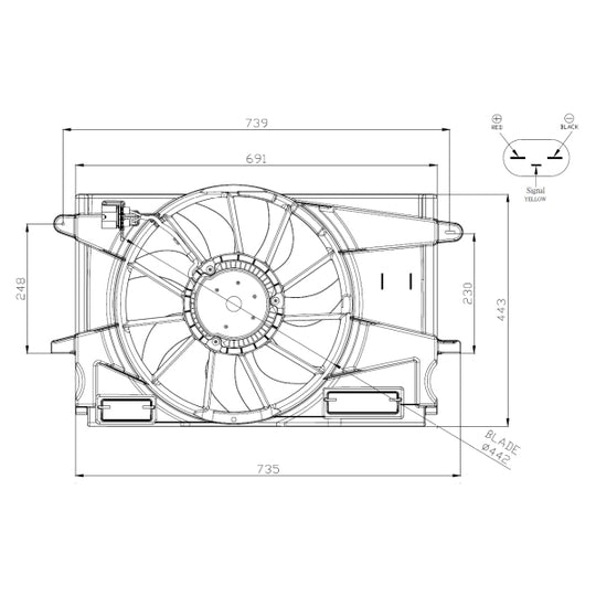 47947 Fan, radiator