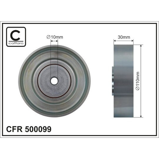 500099 Deflection/Guide Pulley, v-ribbed belt