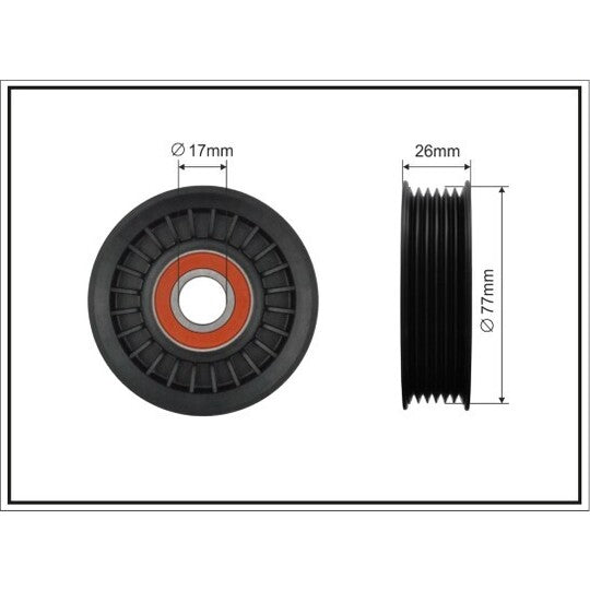 358-00 Deflection/Guide Pulley, v-ribbed belt