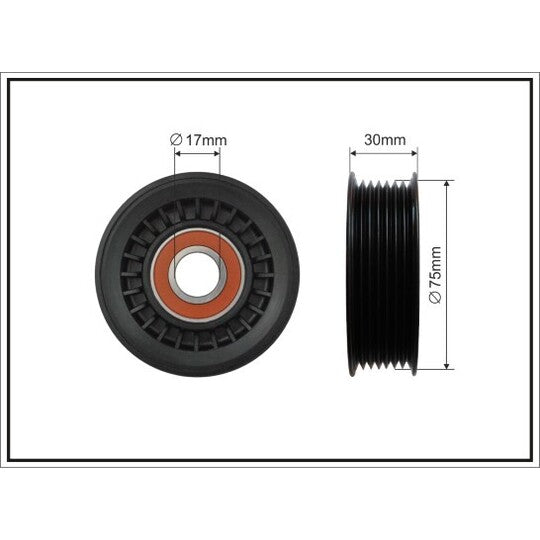 462-00 Deflection/Guide Pulley, v-ribbed belt