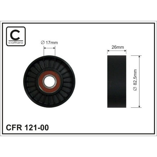 121-00 Tensioner Pulley, v-ribbed belt