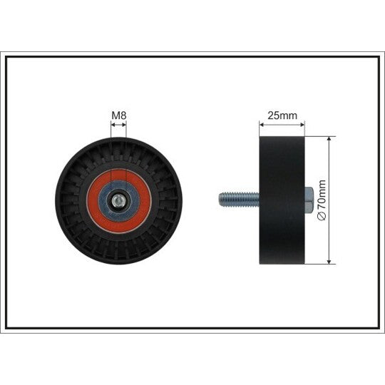 01-07 Deflection/Guide Pulley, v-ribbed belt