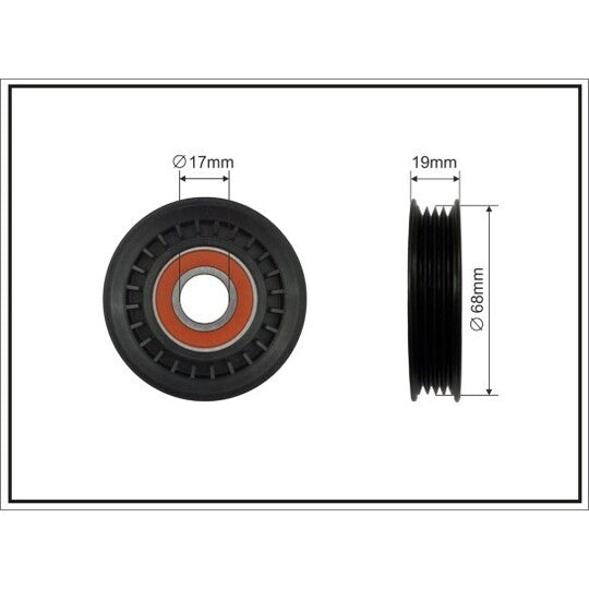 158-00 Deflection/Guide Pulley, v-ribbed belt