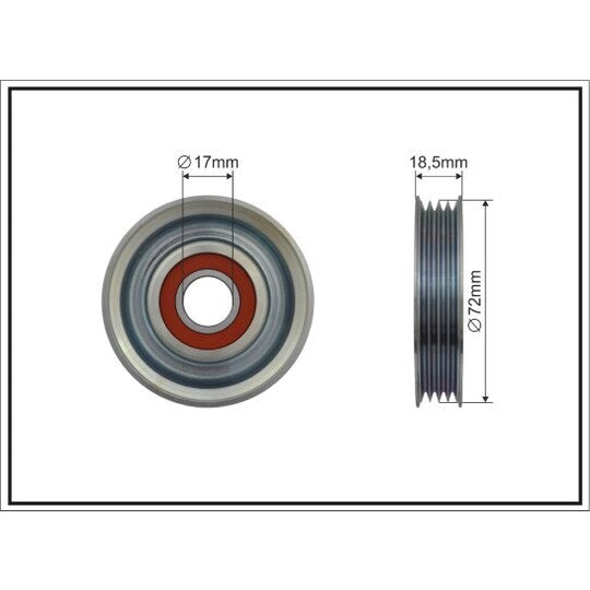 493-00 Deflection/Guide Pulley, v-ribbed belt