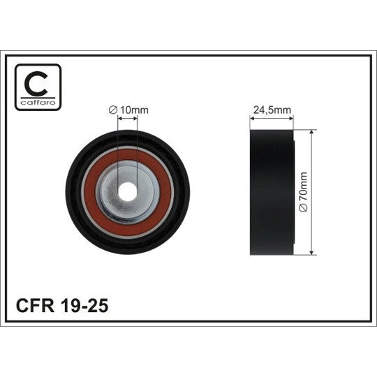 19-25 Deflection/Guide Pulley, v-ribbed belt