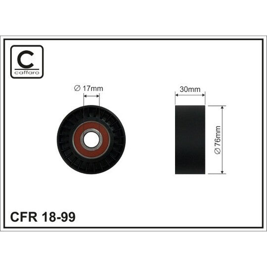 18-99 Deflection/Guide Pulley, v-ribbed belt