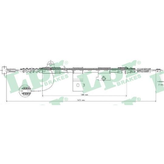 C0513B Cable, parking brake