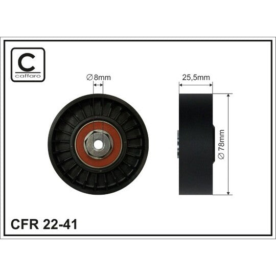 22-41 Deflection/Guide Pulley, v-ribbed belt