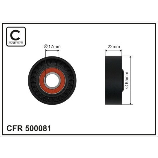 500081 Tensioner Pulley, v-ribbed belt