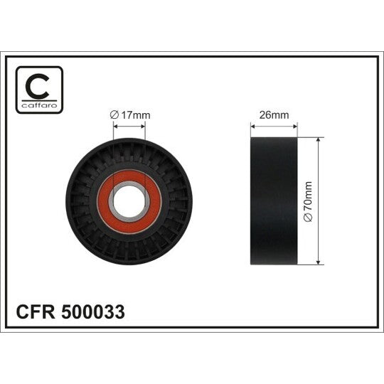 500033 Tensioner Pulley, v-ribbed belt