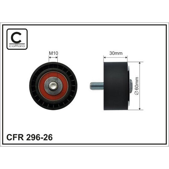 296-26 Tensioner Pulley, v-ribbed belt