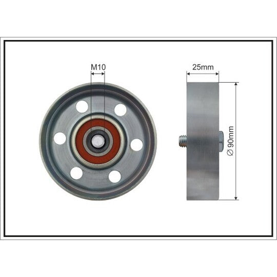 500047 Deflection/Guide Pulley, v-ribbed belt